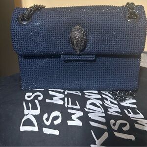 Kurt Geiger Blue Clutch with Chain Strap